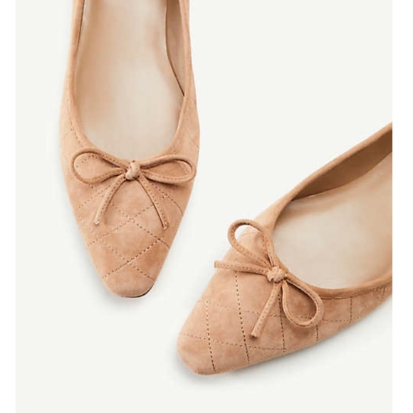 ANN TAYLOR Beige Tan Suede Ballet Flats 9 - Picture 2 of 8